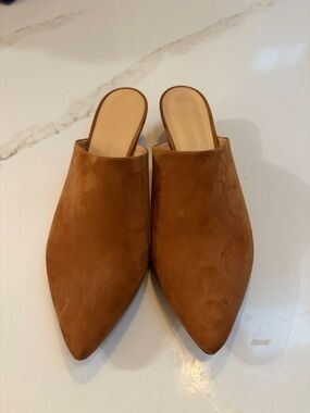 JENNI KAYNE Oiled Leather Kitten Heel Mule Walnut Size 40